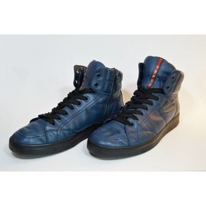1980s vintage Prada Men's 7.5 hightop leather sneakers